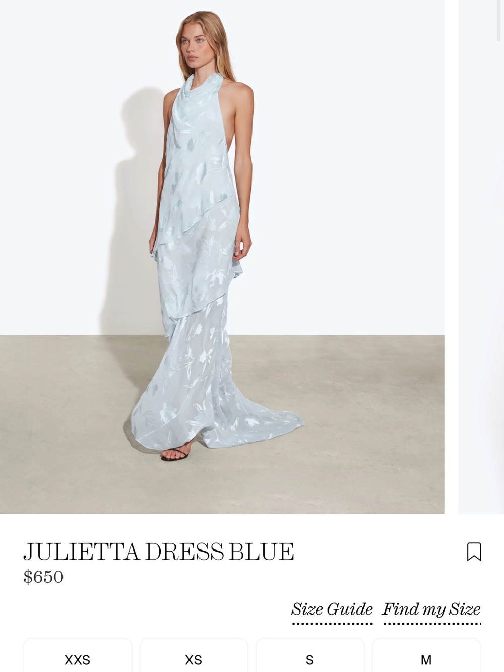 Rat & Boa Julietta Halter Maxi Dress - Pale Blue